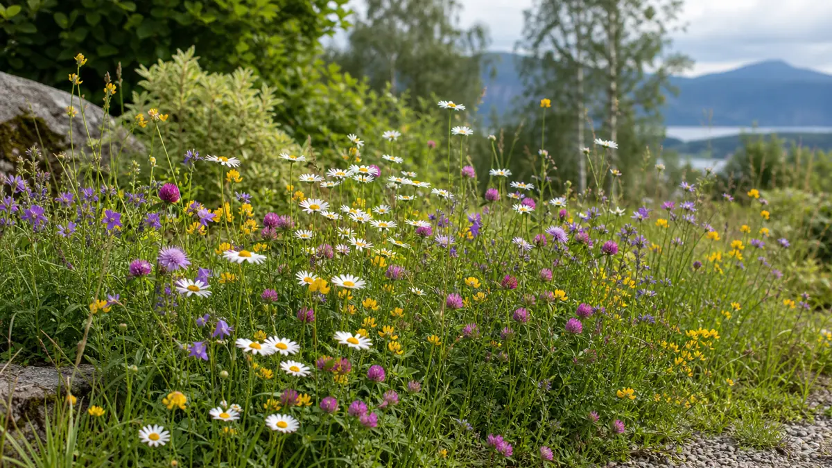 Blomstereng med norske sommerblomster og pollinatorvennlig preg