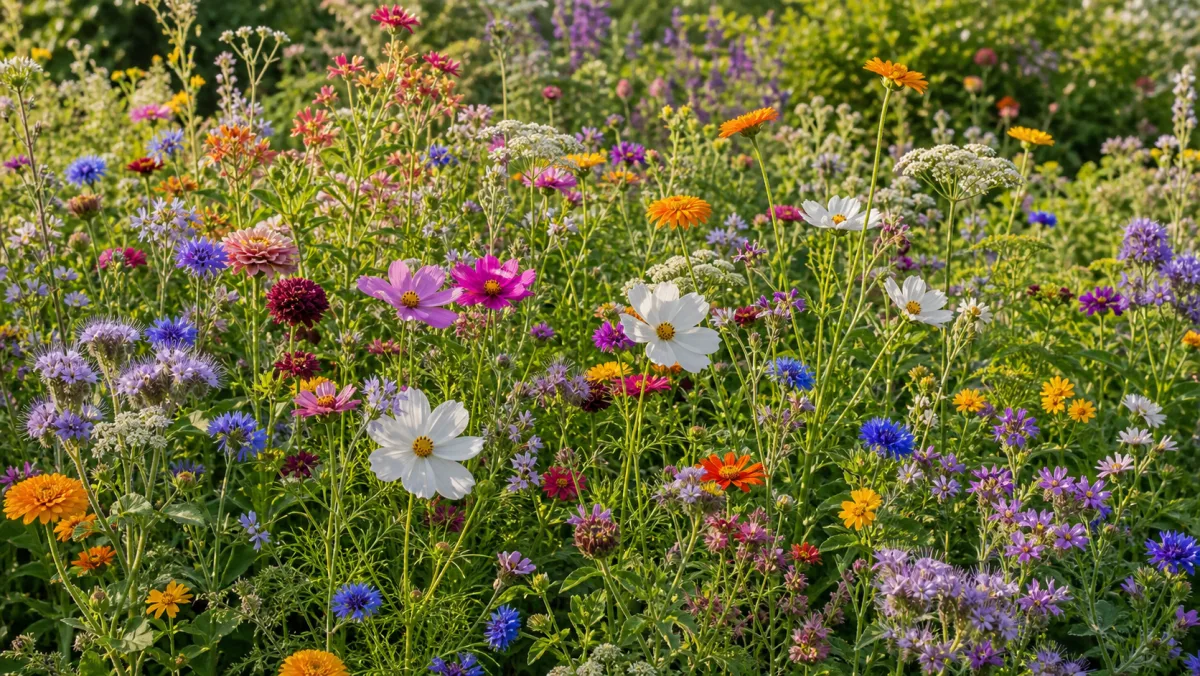 Ettårige økologiske sommerblomster i mange farger